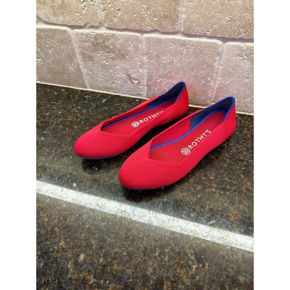 FIRM Rothy’s The Round Toe Flat Bright Red Size 9.5 EUC - Picture 4 of 10